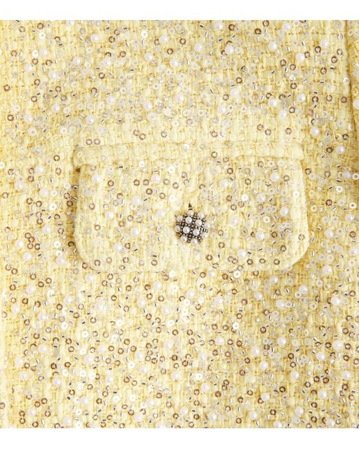 Alice + Olivia Metallic Tweed Embellished Lorie Jacket