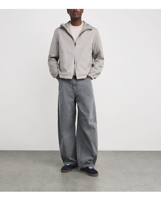 Paul & Shark Gray Cotton-Blend Storm System Reversible Windbreaker for men