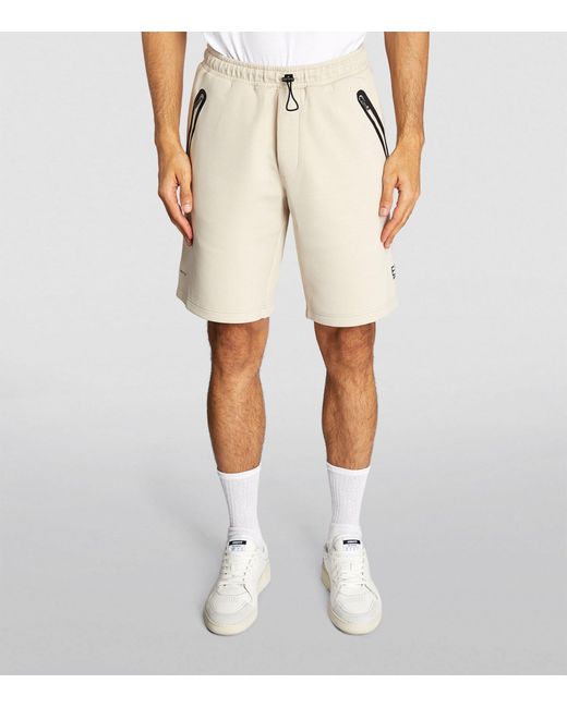 EA7 Natural Cotton-blend Sweat Shorts for men