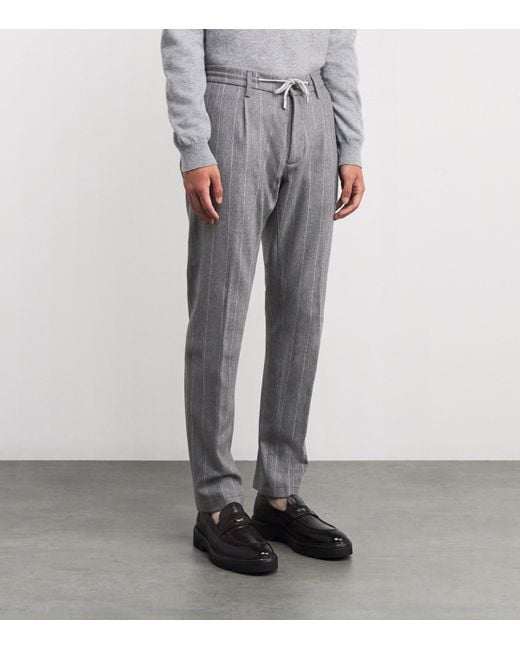 Eleventy Gray Pinstripe Tailored Trousers for men