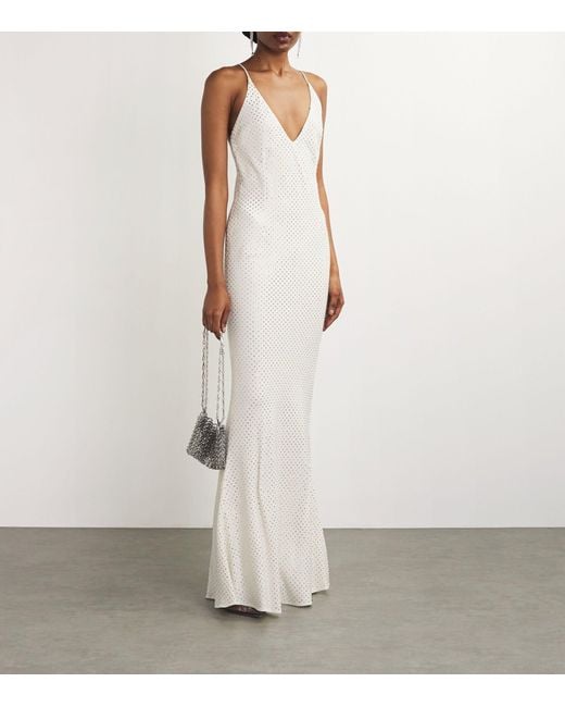 Alessandra Rich White Crystal-embellished Gown