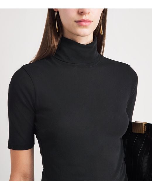 Camilla & Marc Black Cotton Dakota Funnel-Neck Top