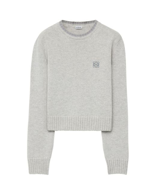 Loewe Gray Anagram Sweater In Light Grey