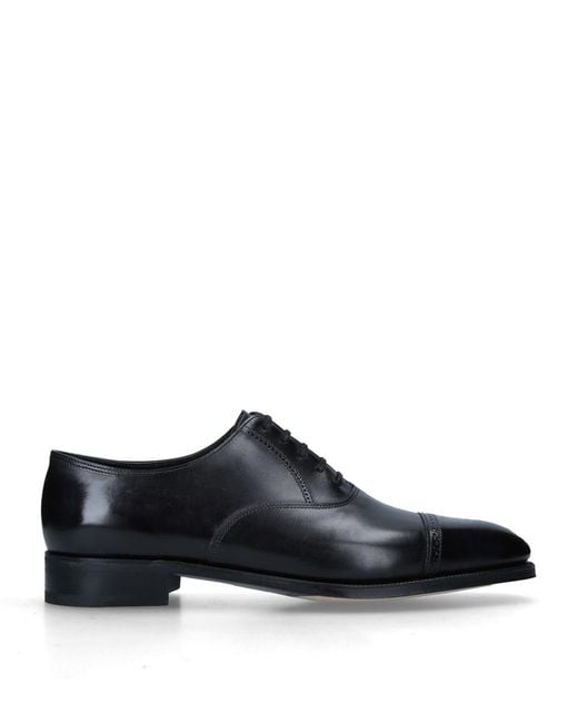 John Lobb Black Leather Philip Ii Oxford Shoes for men
