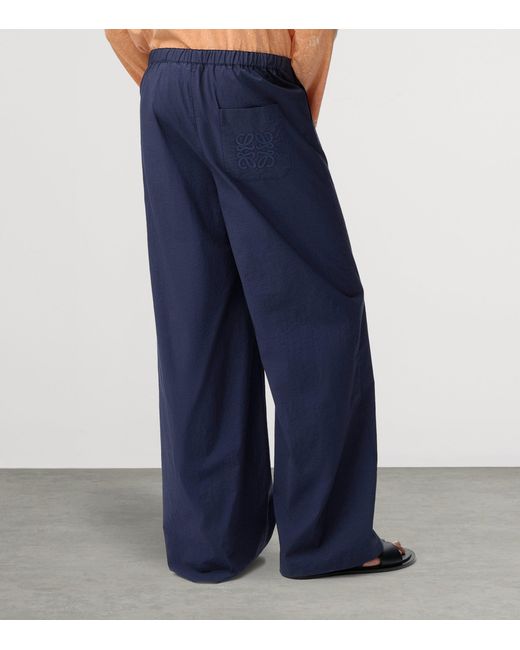 Loewe Blue X Paula's Ibiza Cotton Satin Drawstring Trousers for men