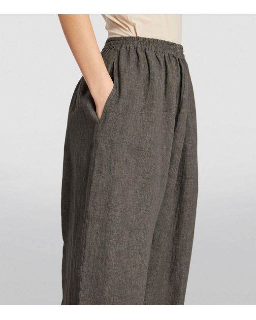 Eskandar Gray Linen Cropped Japanese Trousers