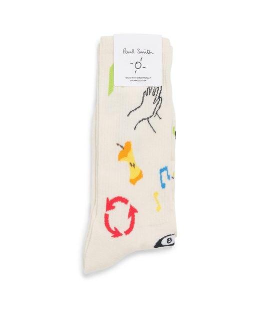 Paul Smith White Gerard's Odd Motifs Socks for men