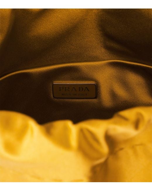 Prada Yellow Silk Duchesse Drawstring Wish Pouch