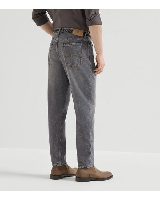 Brunello Cucinelli Gray Iconic Straight Jeans for men