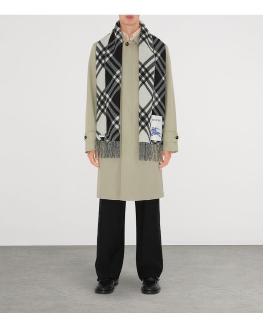 Burberry Black Cashmere Check Scarf