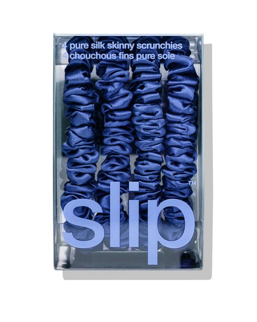 Slip Blue Pure Silk Skinny Scrunchies
