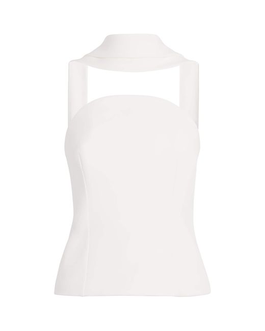 Roland Mouret White Bustier Moon Top With Scarf