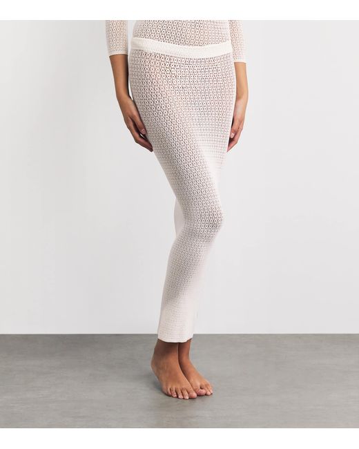 Wolford White Daisy Net Midi Skirt