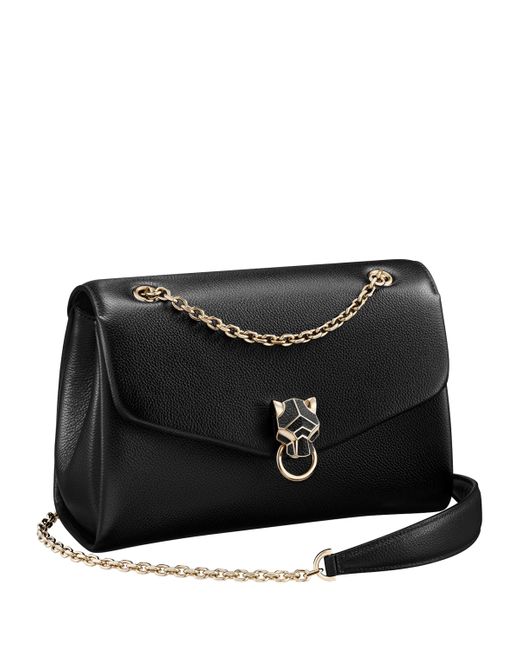 Cartier Black Leather Panthère De Shoulder Bag