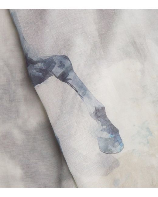 Emporio Armani Gray Horse Print Scarf for men