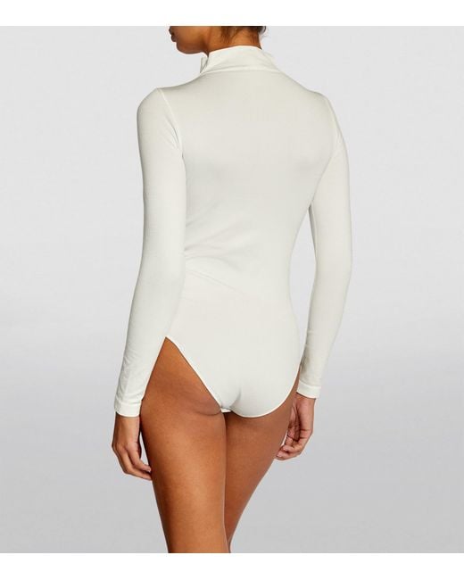 Falke White Seamless High-Neck Bodysuit