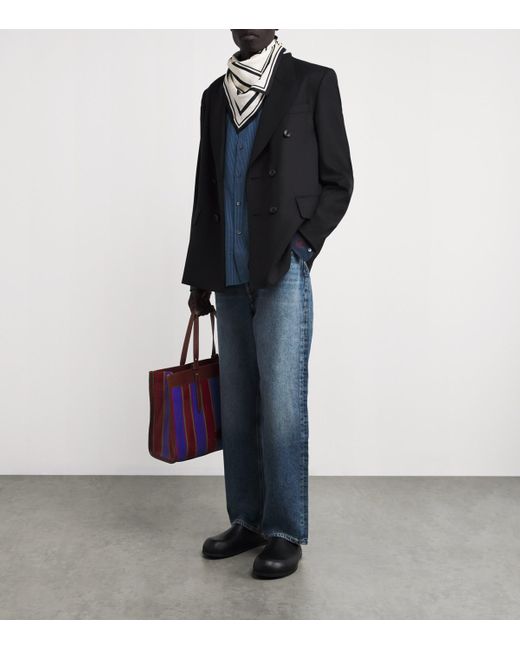 J.W. Anderson Blue Cotton Patchwork Stripe Shirt for men
