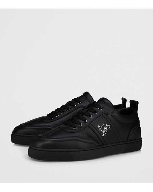 Christian Louboutin Black Retero Leather Low-Top Sneakers for men