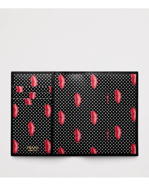 Prada Black Saffiano Leather Passport Holder