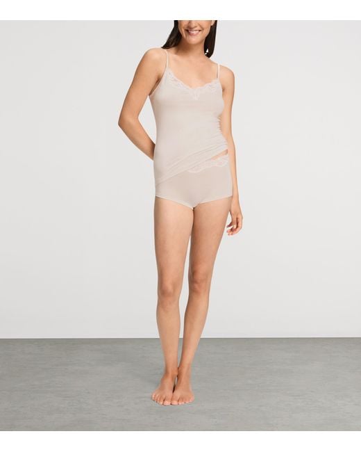 Hanro Pink Lace-Trim Dana Tank Top