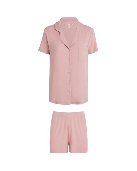 Skims Pink Soft Lounge Short Pyjama Set