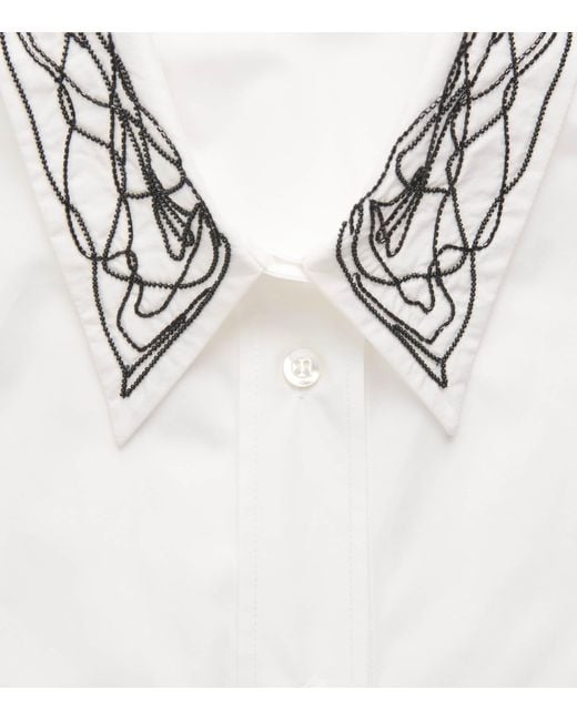 Fabiana Filippi White Cotton Embellished Shirt