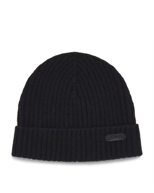Brioni Black Cashmere Beanie for men