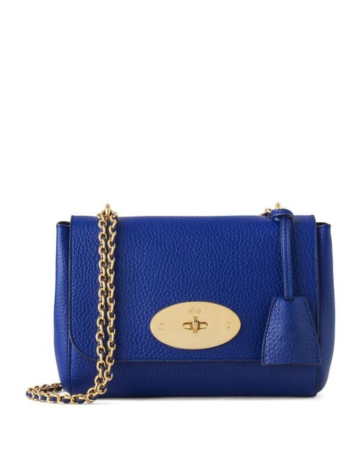 Mulberry Blue Small Leather Lily Shoulder Bag
