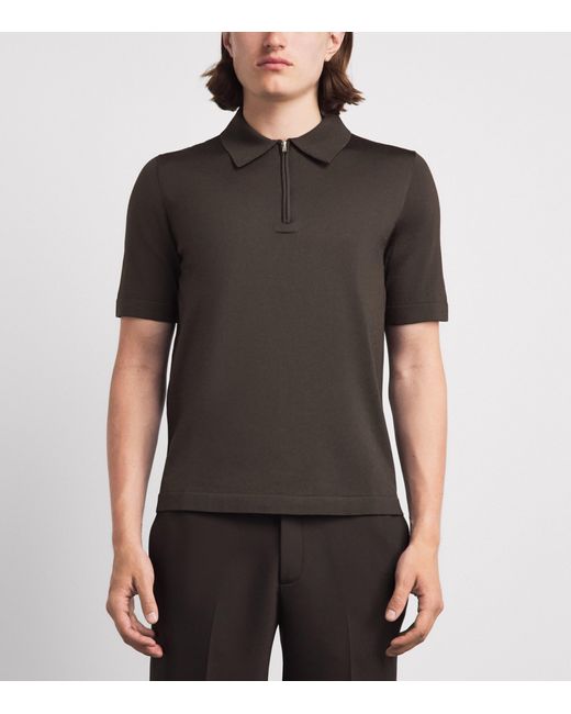 Sandro Black Zip-Up Polo Shirt for men