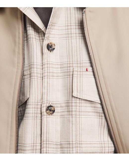 Isaia Natural Cotton-Silk Bomber Jacket for men