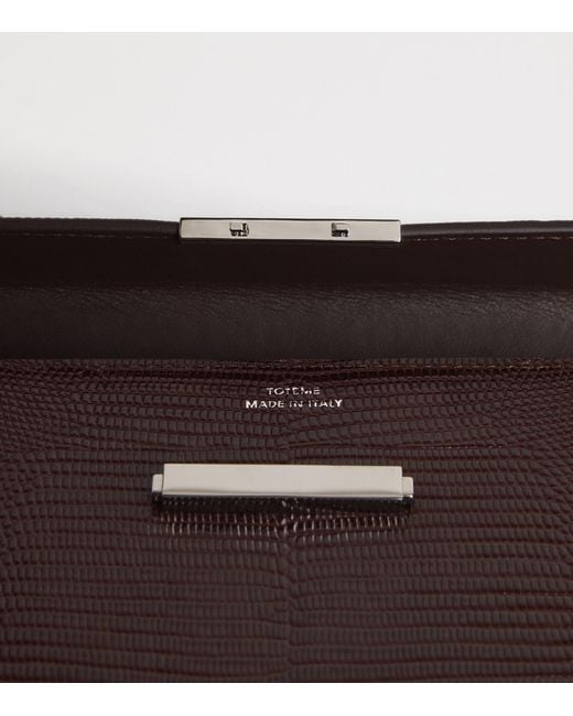 Totême  Brown Embossed-Leather Shoulder Bag