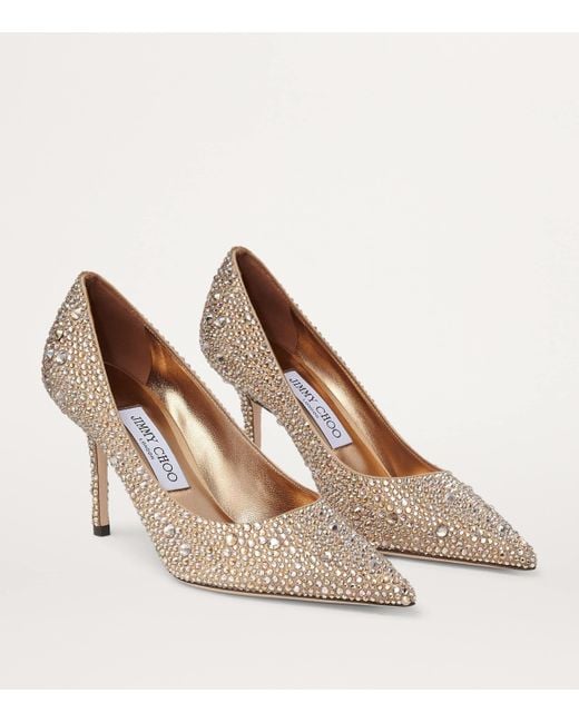 Jimmy Choo Brown Love 85 Crystal-Embellished Pumps