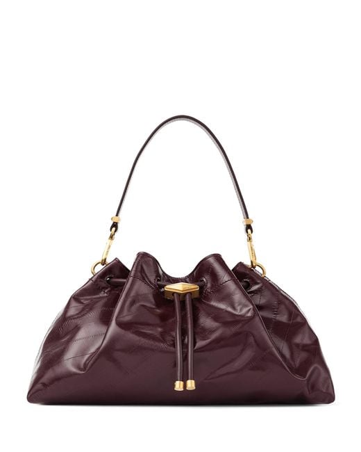 Jimmy Choo Purple Leather Bon Bon Shoulder Bag