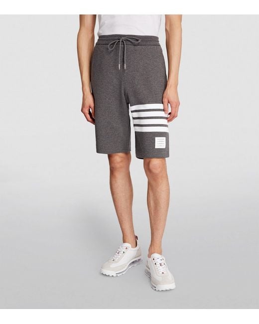 Thom Browne Gray Four-Stripe Shorts for men