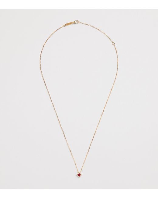 Suzanne Kalan Metallic Ruby And Diamond Mini Princess Pendant Necklace