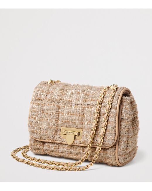 Aspinal Natural Tweed Lottie Cross-Body Bag