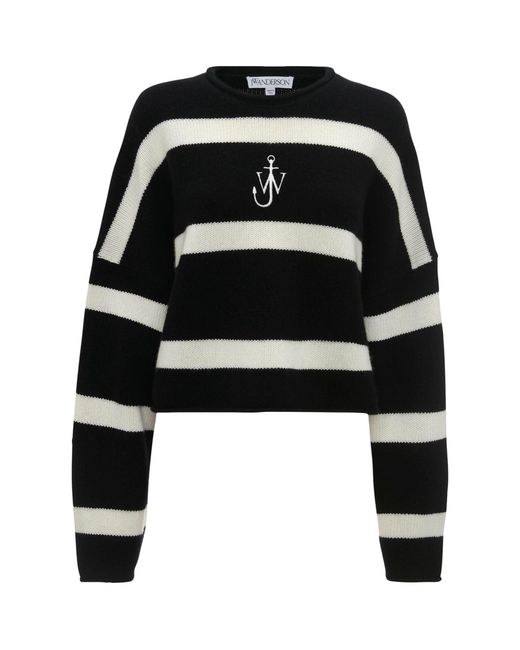 J.W. Anderson Black Wool-cashmere Striped Sweater