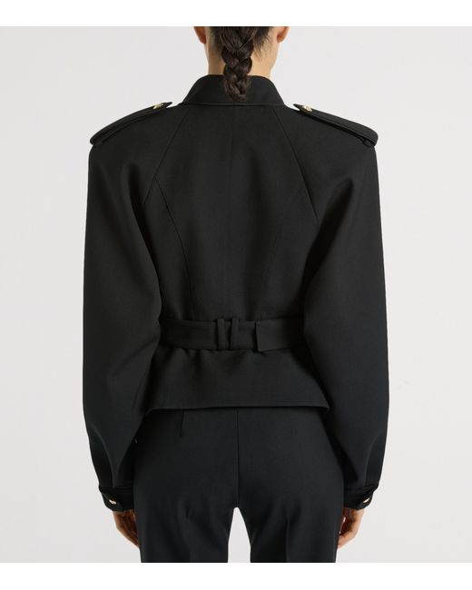 Balmain Black Virgin Wool Belted Jacket