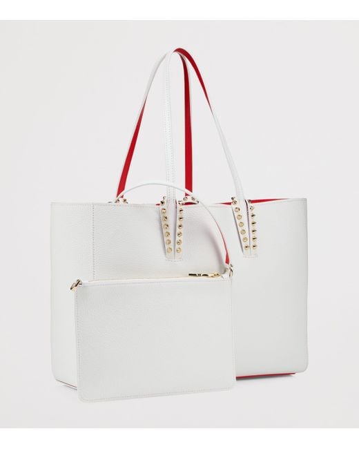 Christian Louboutin White Cabata Small Leather Tote Bag