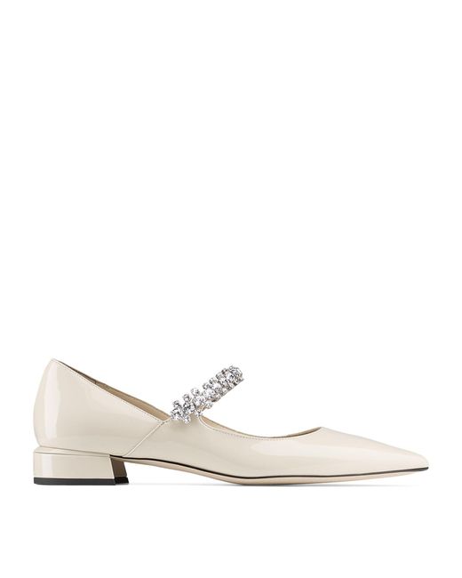 Jimmy Choo Natural Bing 25 Patent Leather Ballet Flats