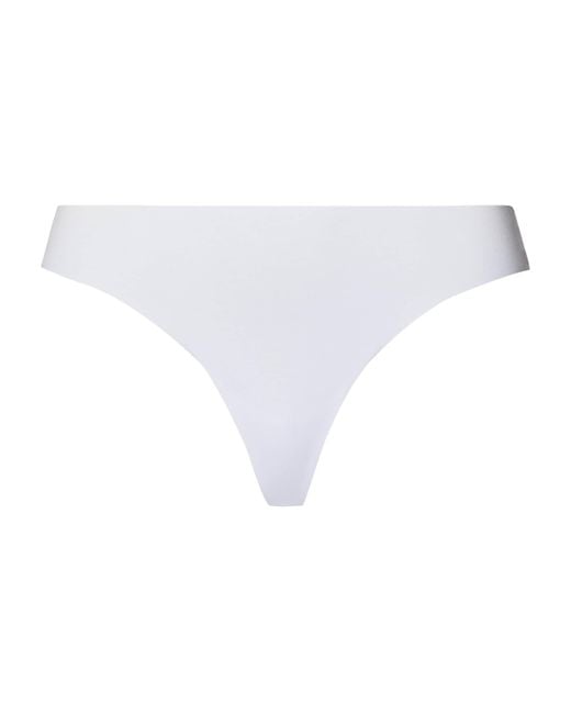 Hanro White Invisible Cotton Thong