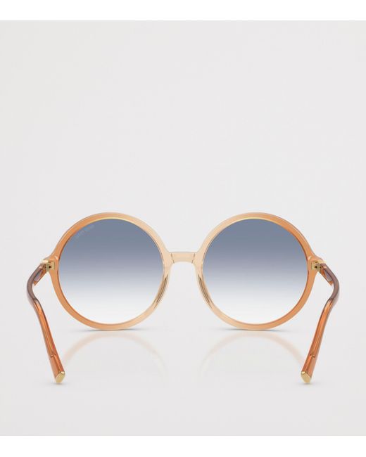 Miu Miu Blue Acetate Oversized Round Sunglasses