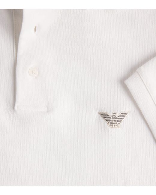 Emporio Armani White Cotton Polo Shirt for men