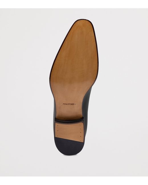 Tom Ford Black Leather Lace-Up Oxford Shoes for men