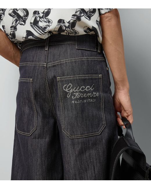 Gucci Gray Firenze Denim Shorts