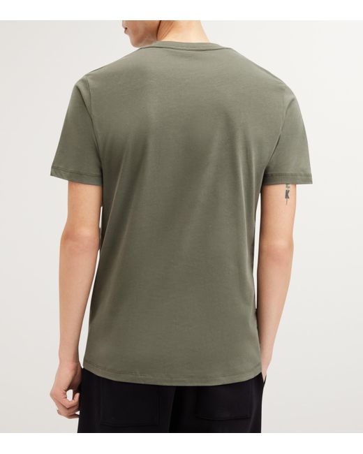 AllSaints Green Set Of 3 Cotton Brace T-Shirts for men