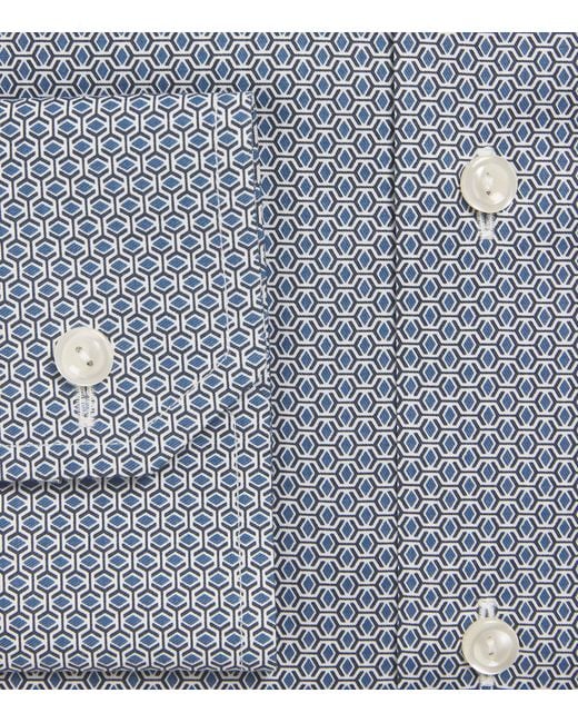 Eton of Sweden Blue Signature Twill Geometric Shirt for men