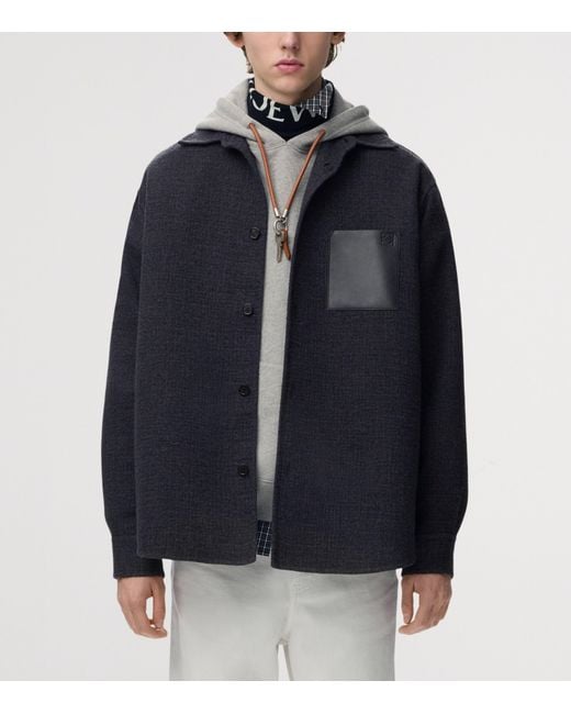Loewe Blue Pocket Anagram Overshirt for men