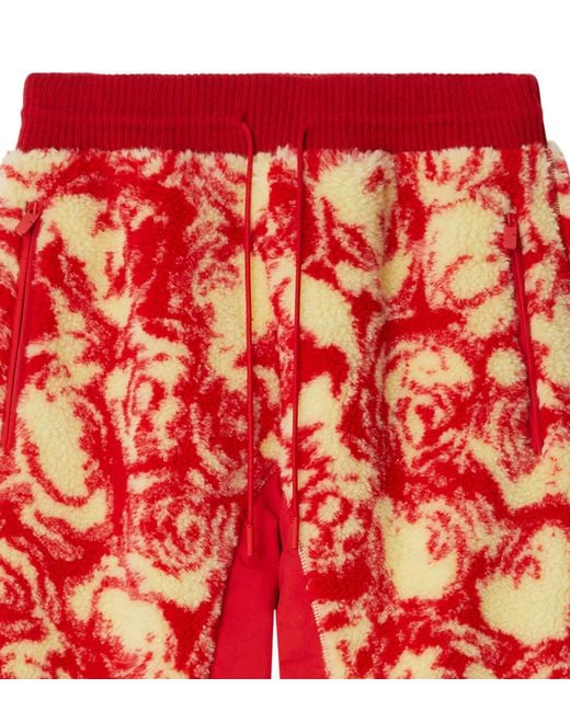 Burberry Red Fleece Rose Sweatpants
