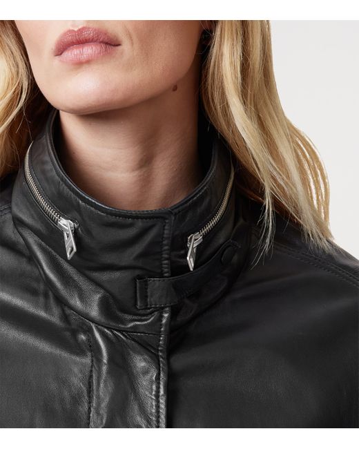 AllSaints Black Clay Leather Jacket